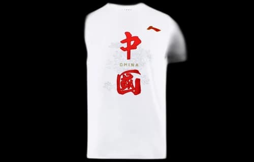 Li-Ning China National Team Table Tennis Training T-shirt 'White Red'
