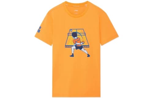 Li-Ning Table Tennis Cartoon Graphic Quick-Drying T-shirt 'Orange'