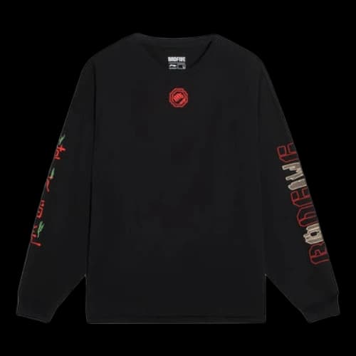 Li-Ning BadFive Graphic Long Sleeve T-shirt 'Black'