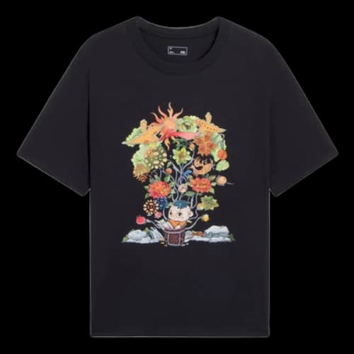 Li-Ning Floral Cartoon Graphic T-shirt 'Black'