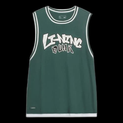 Li-Ning Hoops Graphic Faux Two Piece T-shirt 'Green White'