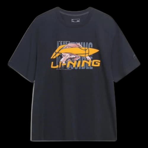 Li-Ning Essential Basketball Logo T-shirt 'Black Orange'