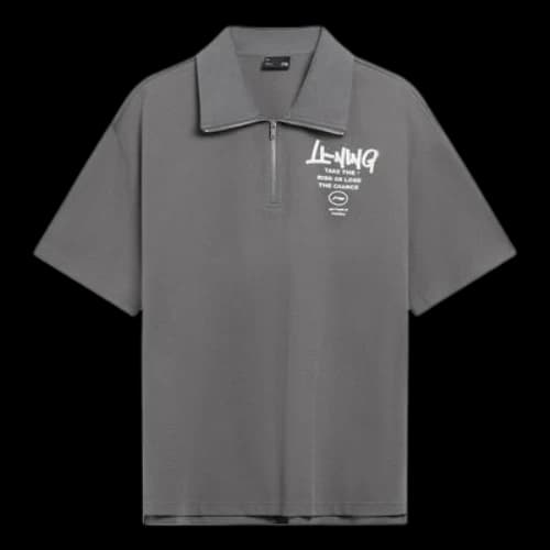 Li-Ning Logo Polo Shirt 'Grey'