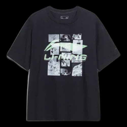 Li-Ning Hoops Photo Graphic T-shirt 'Black'