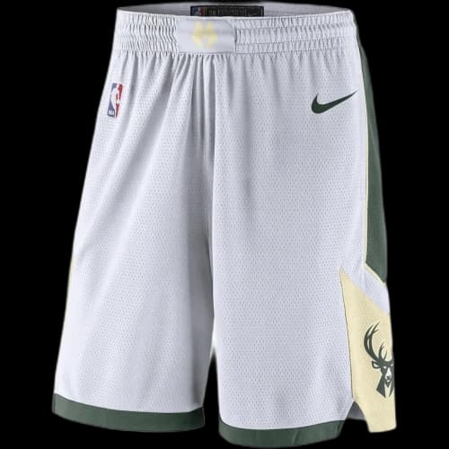 Nike Milwaukee BucksDri Fit Basketball Shorts Men's White Green
