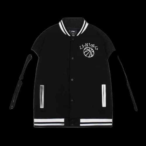 Li-Ning Hoops Graphic Baseball Jacket 'Black White'