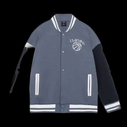Li-Ning Hoops Graphic Baseball Jacket 'Storm Blue'