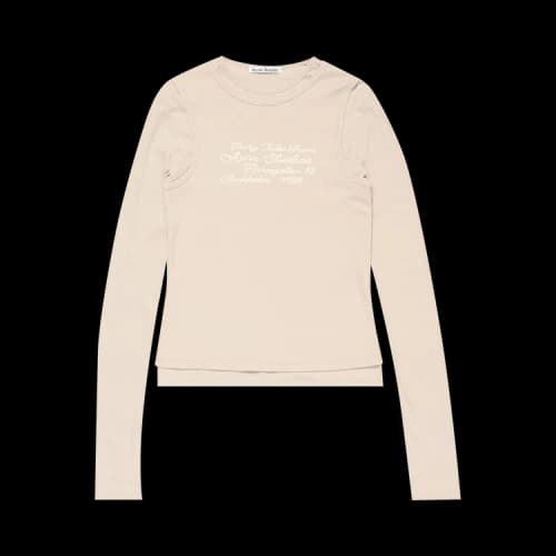 Acne Studios Long-Sleeve Layered Logo T-Shirt 'Oatmeal Beige'