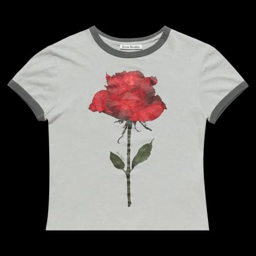 Acne Studios Graphic Rose T-Shirt 'Grey/Red'