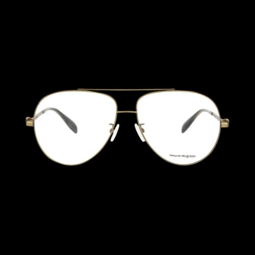 Alexander McQueen Aviator-Frame Metal Optical Frames Bronze Bronze Transparent (AM0260O-30008696-003)
