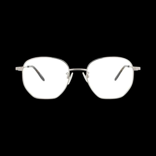 Alexander McQueen Round-Frame Metal Optical Frames Silver Silver Transparent (AM0267O-30008679-003)