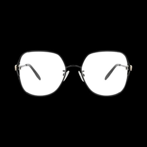 Alexander McQueen Square-Frame Metal Optical Frames Black Black Transparent (AM0368O-30012321-003)