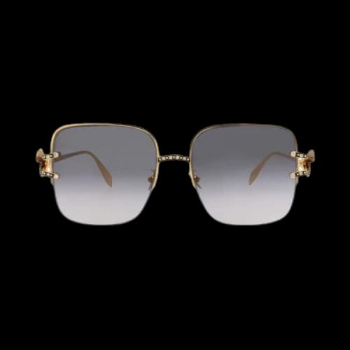 Alexander McQueen Square Sunglasses 'Gold/Grey'