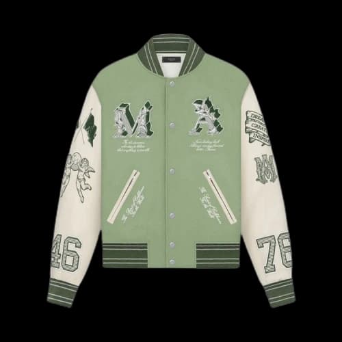 Amiri MA Angel Varsity Jacket 'Mineral Green'