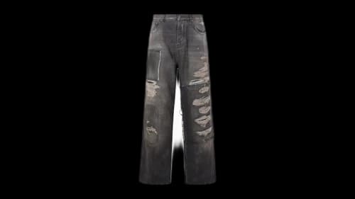 AMIRI Carpenter Repaired Baggy Jean Crafted Black