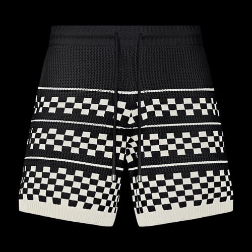 Amiri Checkered Mesh Short 'Black'