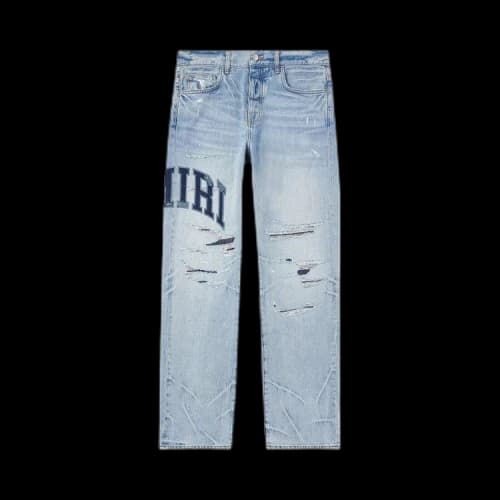 Amiri Varsity Logo Repair Straight Jean 'Perfect Indigo'