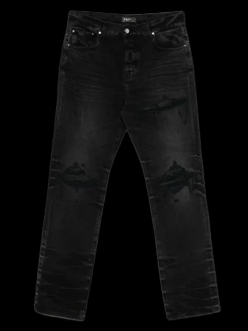 AMIRI Leather Straight Mx1 Jeans Vintage Black