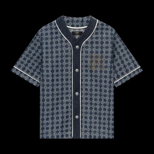 Amiri MA Quad Denim Baseball Shirt 'Raw Indigo'