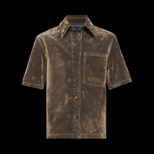 Amiri Velvet Camp Shirt 'Tan'