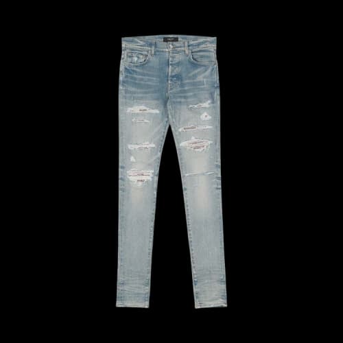 Amiri Bleachout Crystal Thrasher Jeans 'Antique Indigo'