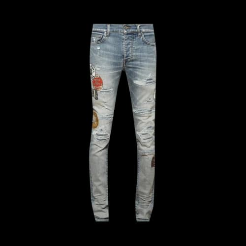 Amiri Travel Patch Repair Jean 'Antique Indigo'