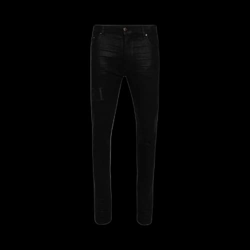 Amiri Serif Logo Wax Skinny Jean 'Black'