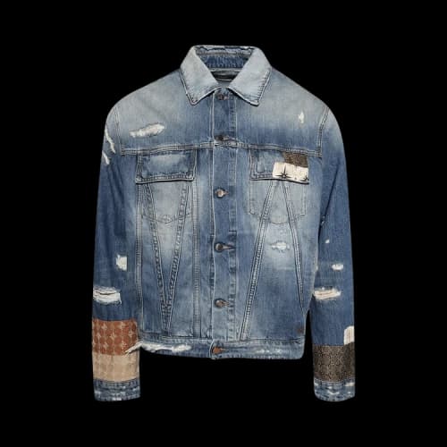 Amiri Quad Artpatch Trucker Jacket 'Nightshade Indigo'