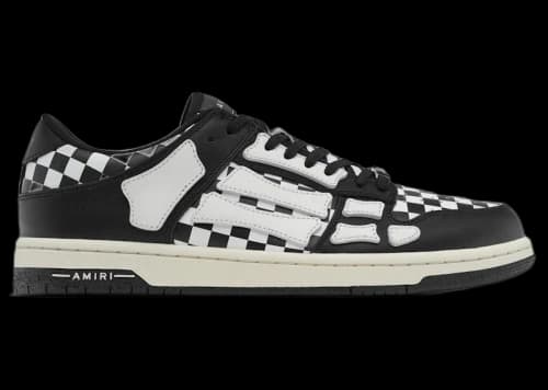 AMIRI Skel Top Low Checkered Black White
