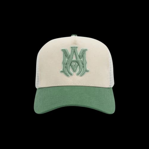 Amiri Two Tone MA Trucker Hat 'Natural Mineral Green'