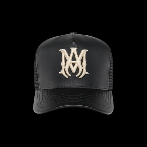 Amiri Leather MA Trucker Hat 'Black'