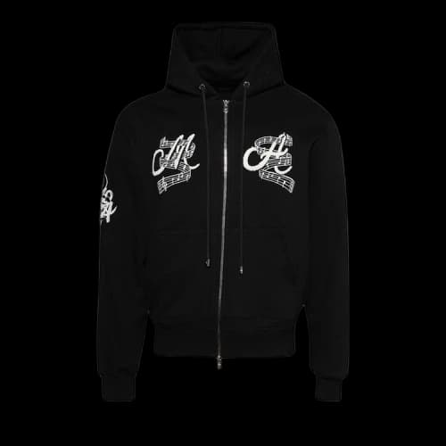 Amiri Music Club Zip Up Hoodie 'Black'