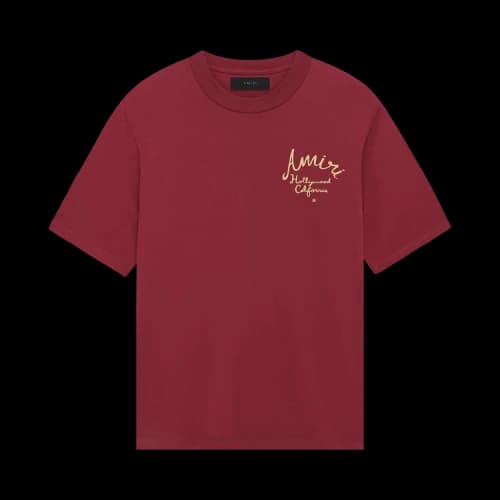 Amiri Hollywood Tee 'Burgundy'