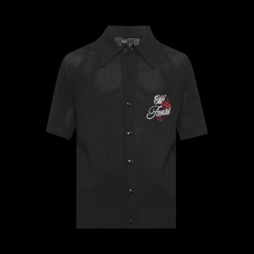 Amiri Club Amiri Crochet Shirt 'Black'
