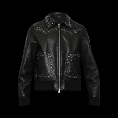 Amiri Crystal Leather Western Jacket 'Black'