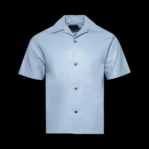 Amiri Leather Camp Shirt 'Ashley Blue'