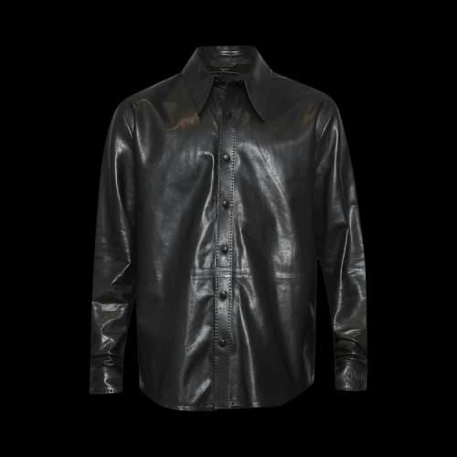 Amiri Lightweight Leather Long-Sleeve Shirt 'Black'