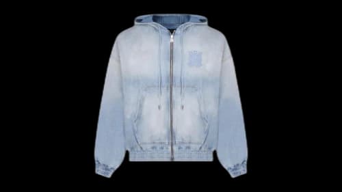 AMIRI Ma Denim Zip Hoodie 543 Perfect Antique Indigo