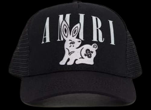 AMIRI Bandana Rabbit Trucker Cap Black