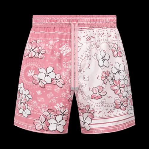 Amiri Bandana Floral Short 'Flamingo Pink'