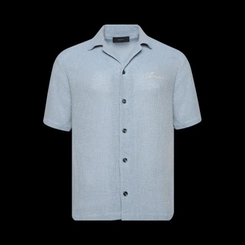 Amiri Open Mesh Shimmer Shirt 'Ashley Blue'