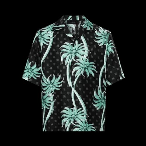 Amiri Twisted Palms Bowling Shirt 'Black'