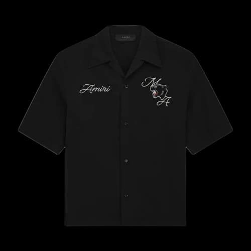 Amiri Panther Bowling Shirt 'Black'