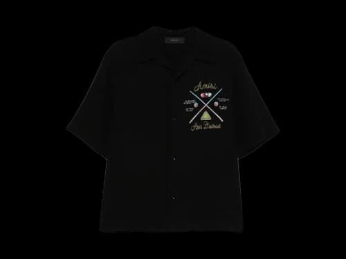 AMIRI Pool Cue Bowling Shirt Black