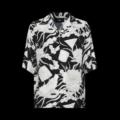 Amiri Floral Bowling Shirt 'Black'