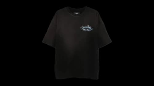 AMIRI Crystal Chateau Script Os Tee Black