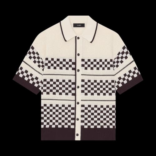 Amiri Checkered Mesh Shirt 'Alabaster'
