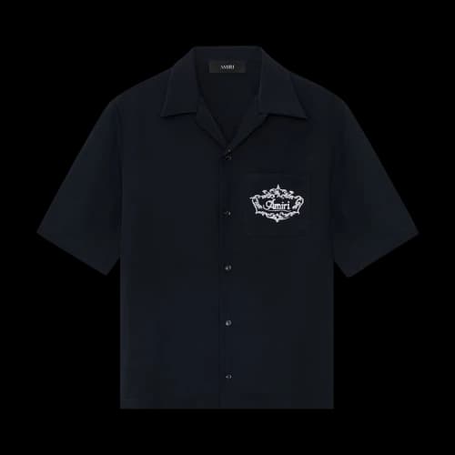 Amiri Chateau Crest Camp Shirt 'Black'