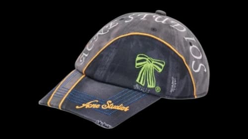 Acne Studios Embroidered Logo Cap Black