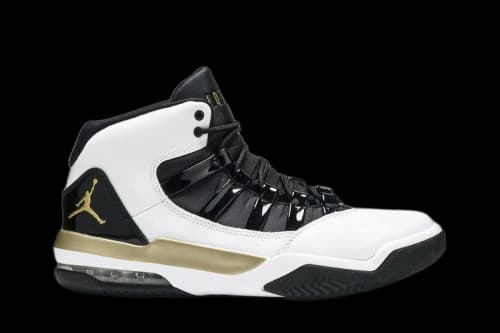 Jordan Max Aura White Metallic Gold Black